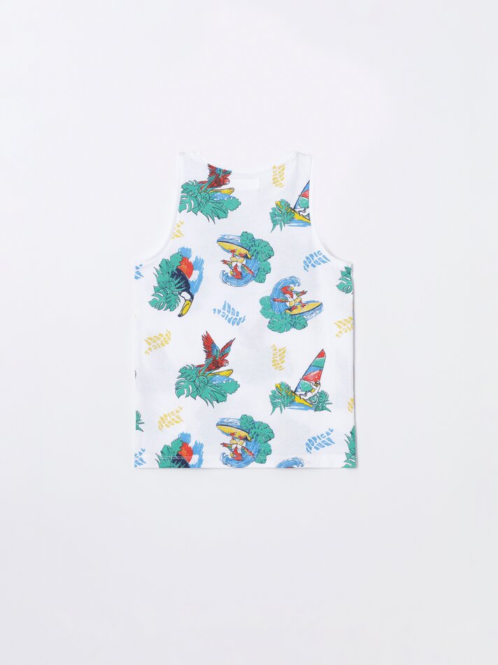 Conjunto com 2 pijamas de alcinha estampados - Vermelho