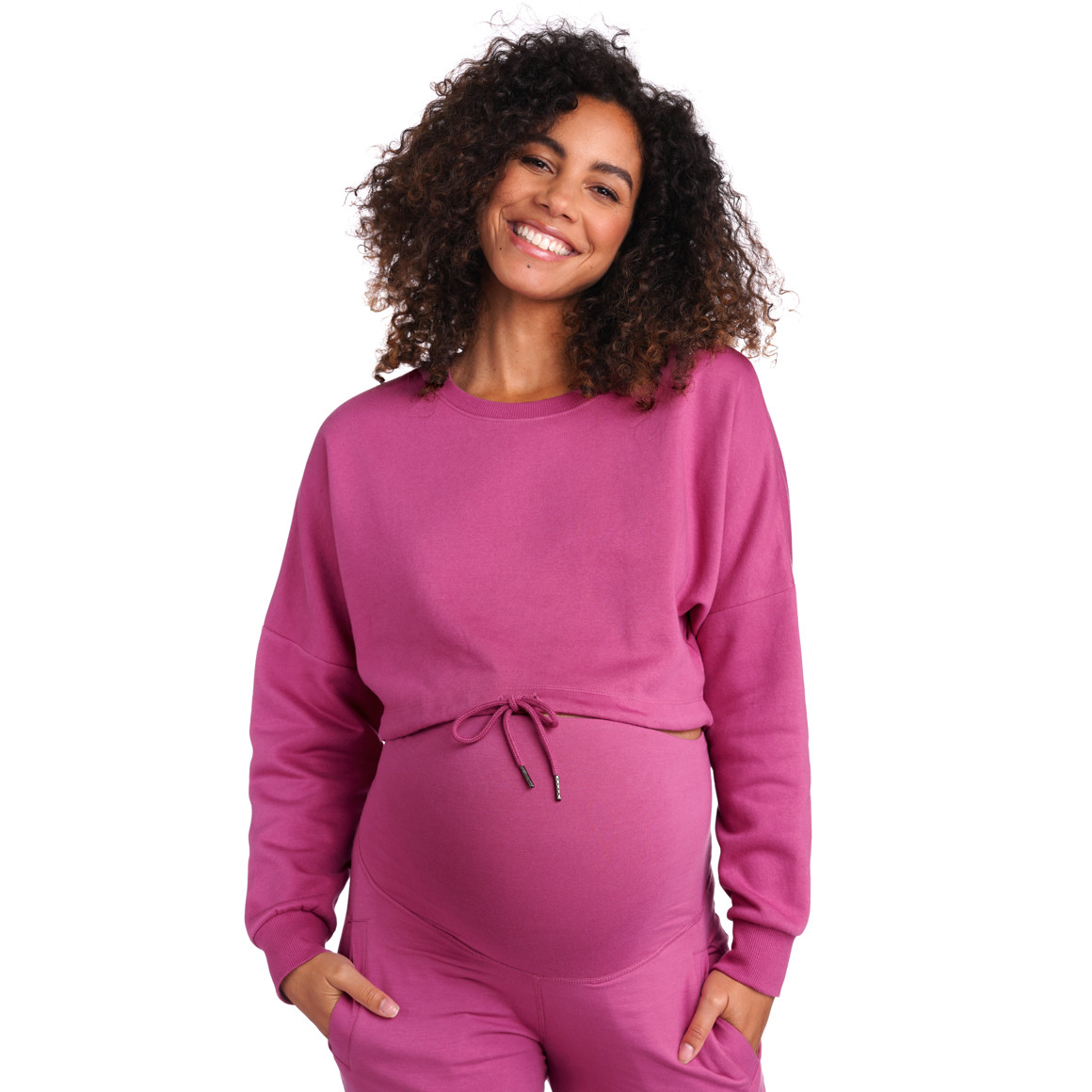 Gina Mama Damen Umstands-Sweatshirt im Boxy-Style beere