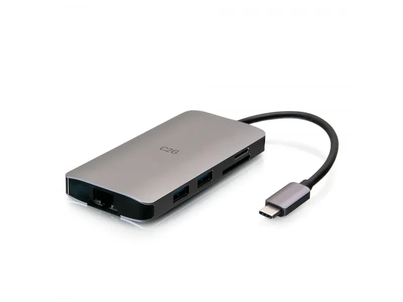 C2G USB-C® Mini Dock with HDMI, 2x USB-A, Ethernet, SD Card Reader, and USB-C Power Delivery up to 100W - 4K 30Hz - Dockingstation - USB-C / Thunderbolt 3 - HDMI - 1GbE