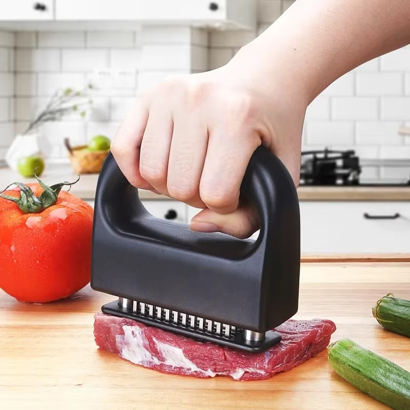 (11x12cm) Edelstahl 48 Nadelklingen Fleisch Klopfer Tenderizer Küchen Werkzeug Zartmacher für Schnitzel / Steak