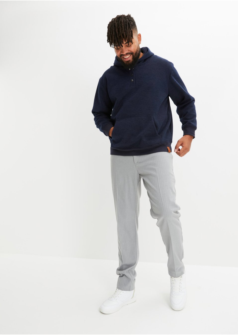 Sweat-shirt à capuche avec intérieur chaud, Loose Fit
