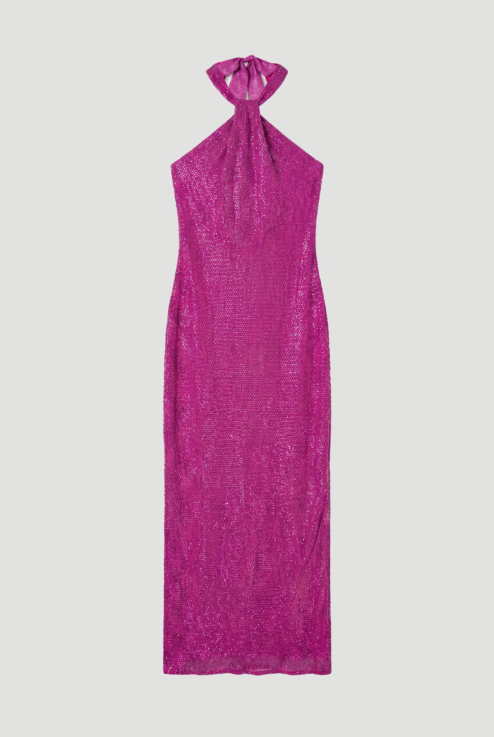 KarenMillen Robe Longue Dos Nu À Détail Liens Ornée De Cristaux