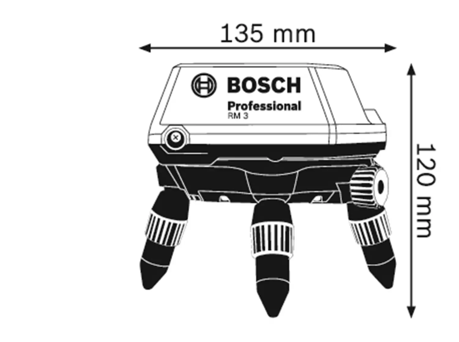 Bosch RM3 Houder Laser - 120 x 135mm   RC 2 Afstandsbediening