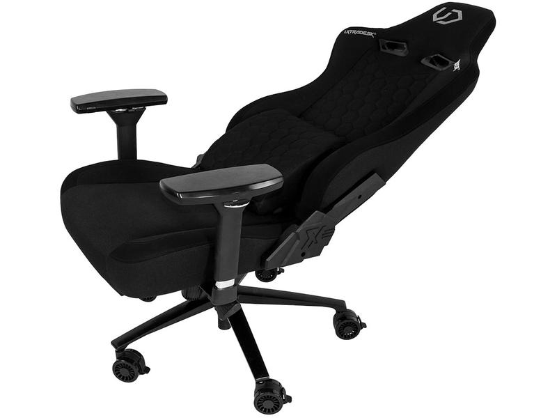 Ultradesk Gaming-Stuhl Throne Schwarz Gaming-Stuhl aus Stoff mit 140 kg Belastbarkeit
