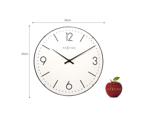 Wandklok Basic Dome wit Ø 35 cm