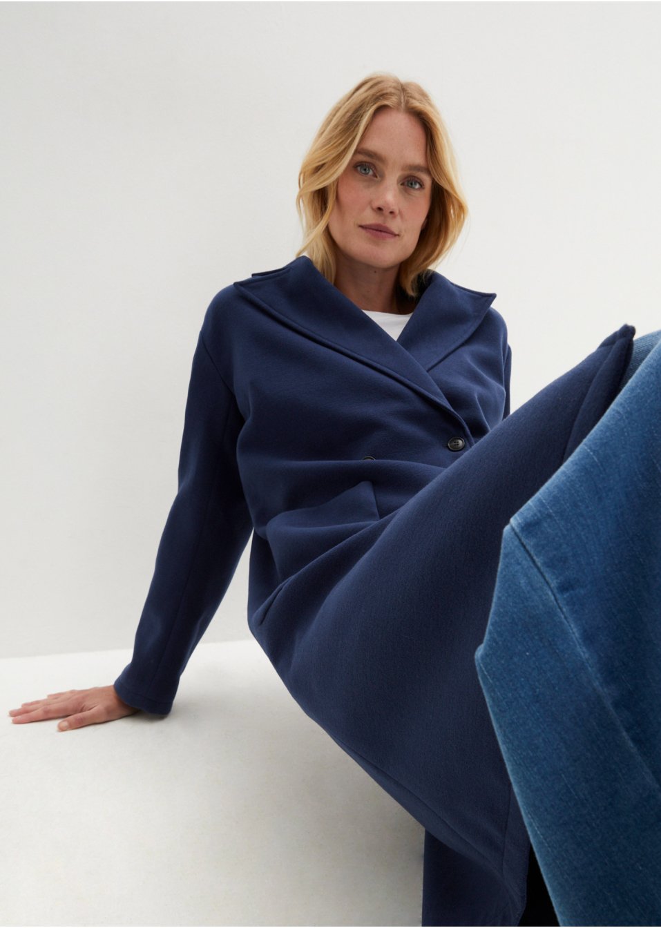 Manteau décontracté imitation laine