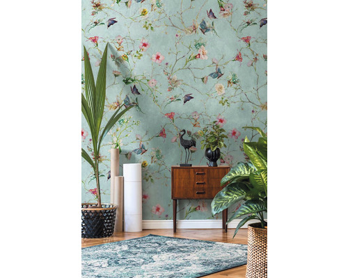 Vliesbehang 38268-1 The Wall Vlinders en Bloemen 3-delige set 159 x 280 cm