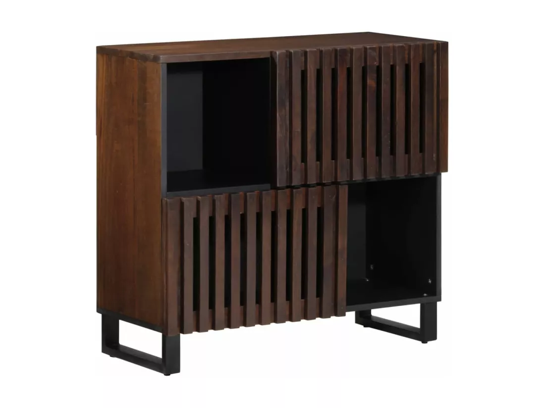 Buffet marron 80x34x75 cm bois massif de manguier