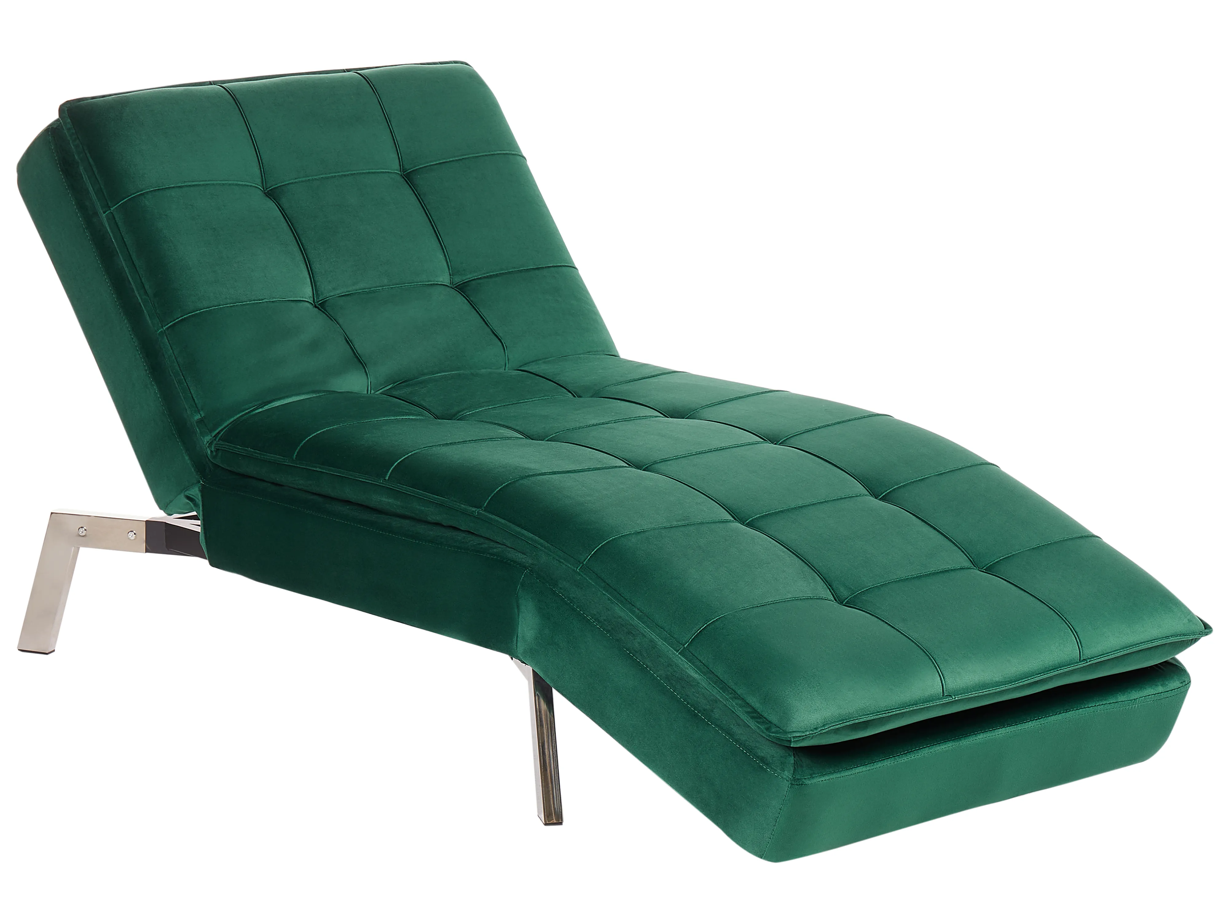 Chaise longue LOIRET Fluweel Smaragdgroen