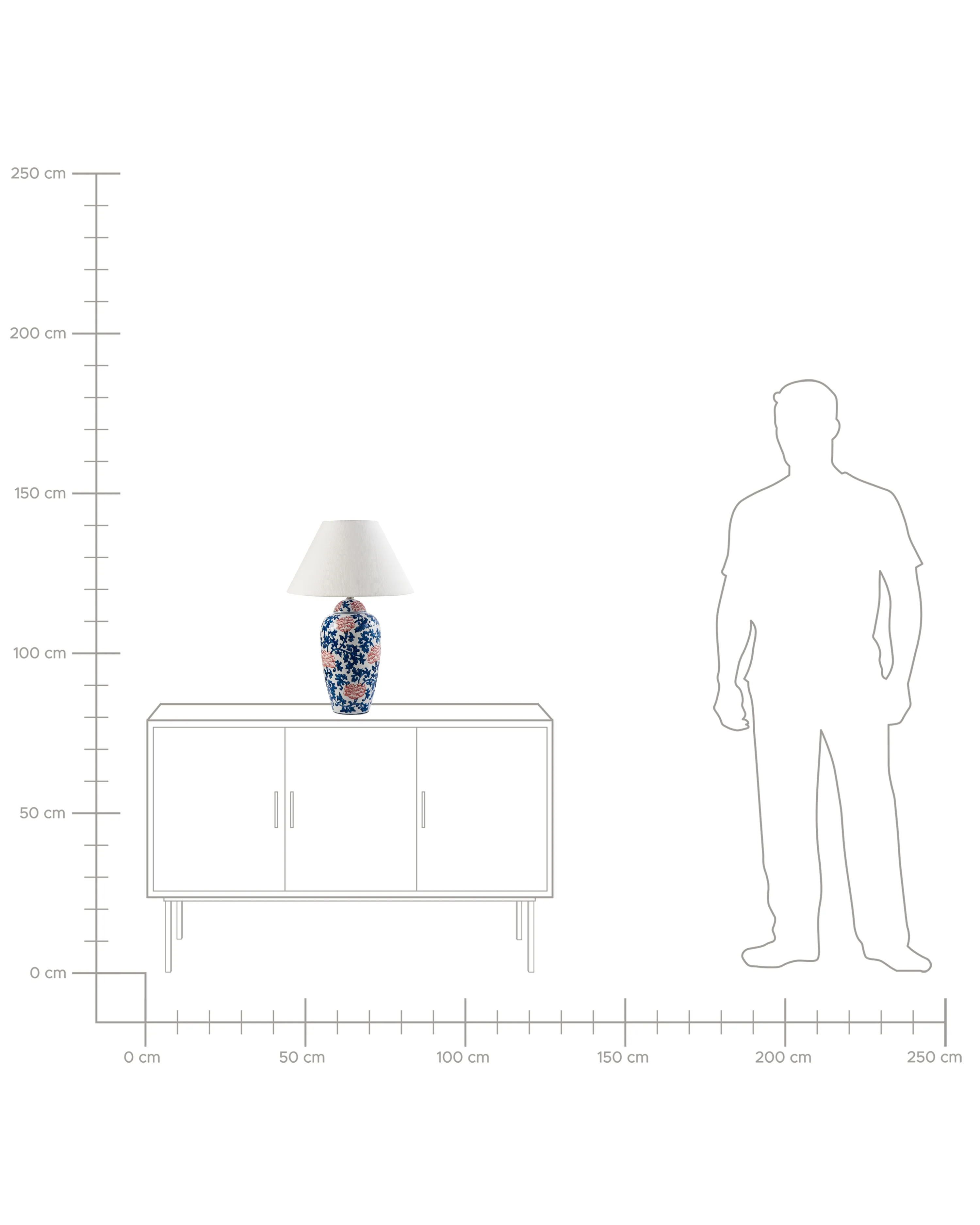 Tafellamp VERUSA Porselein Wit/blauw