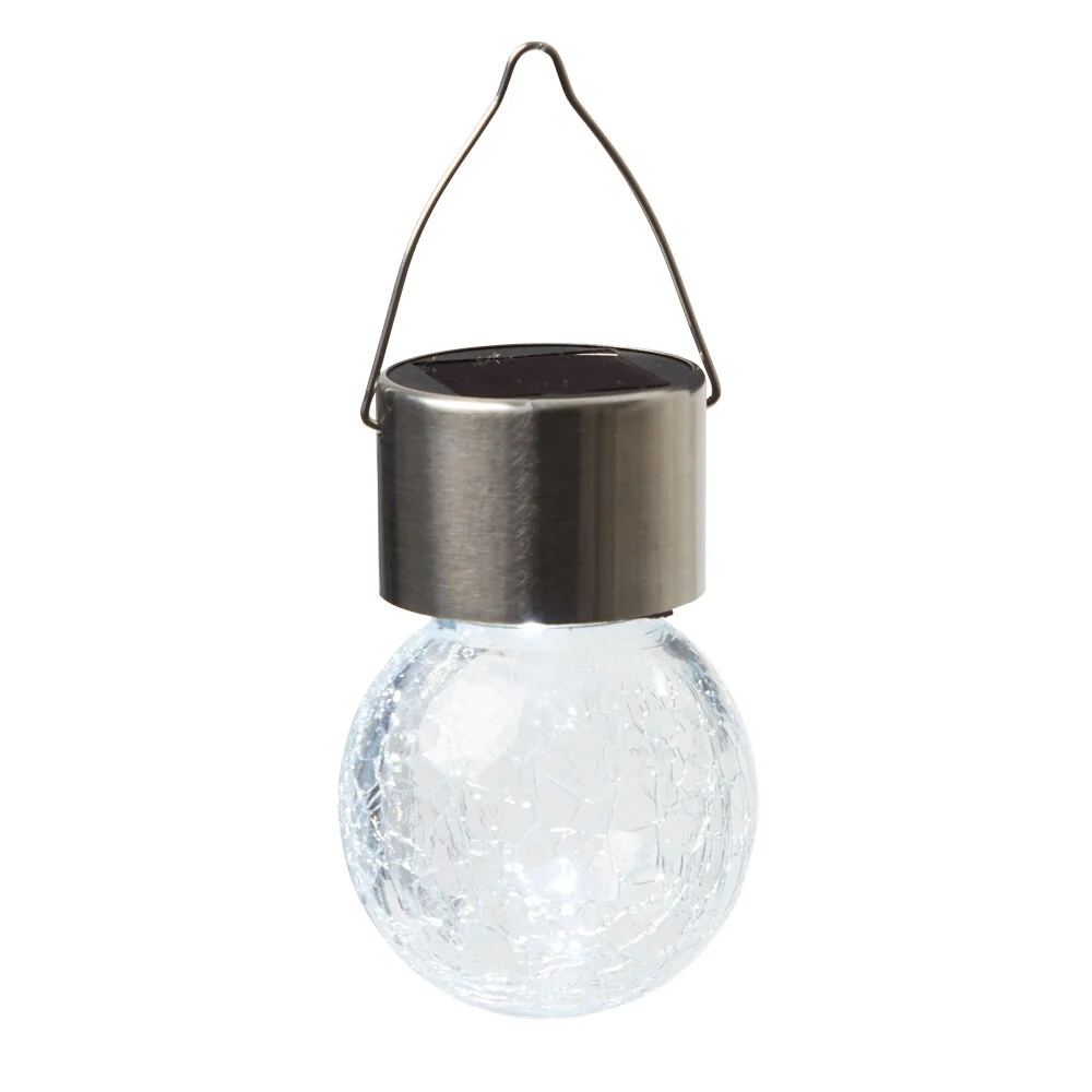 Lampe solaire verre froissé à suspendre