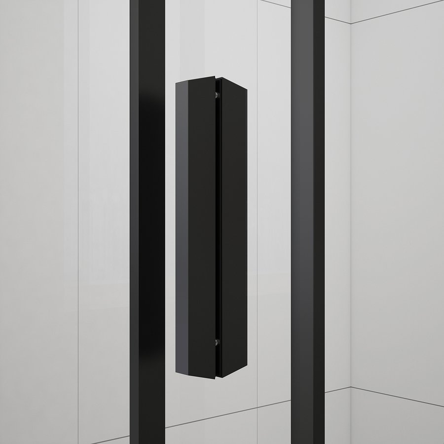 Polysan Easy Black kwartronde douchecabine 120x90cm zwart mat