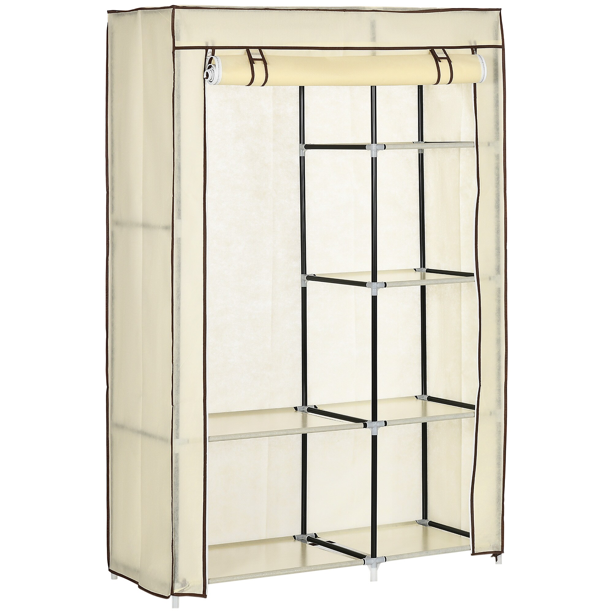 HOMCOM Stoffschrank mit Tür weiß 103L x 43B x 162,5H cm