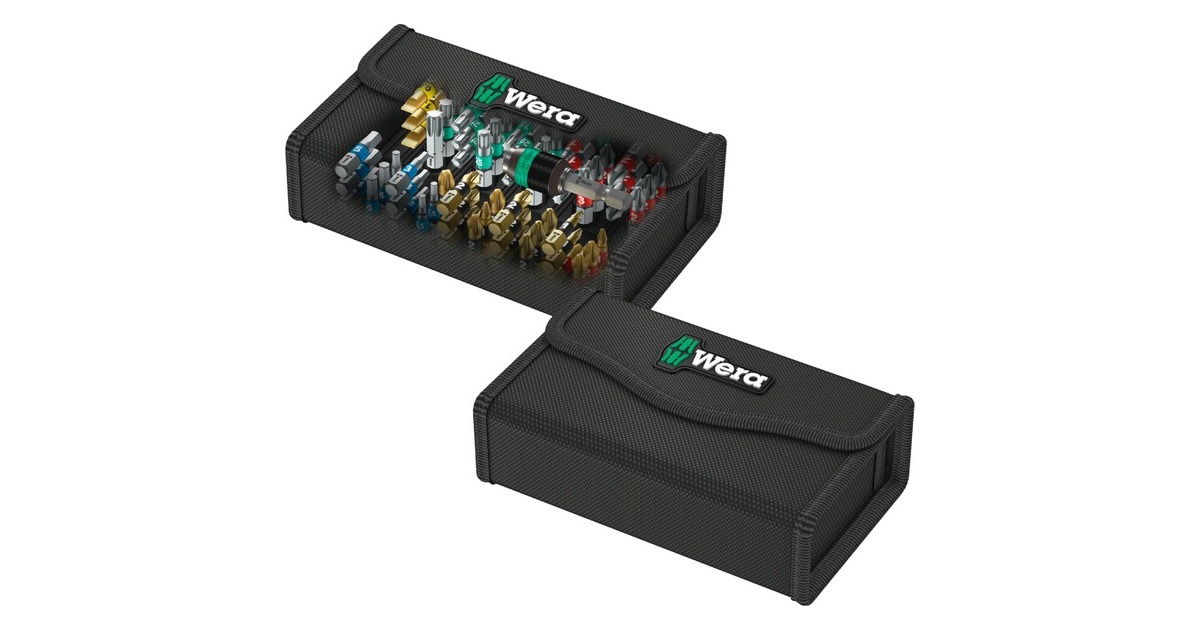 WeraBit-Safe 61 Universal 1, 61‑delig bitset  (Zwart/groen)