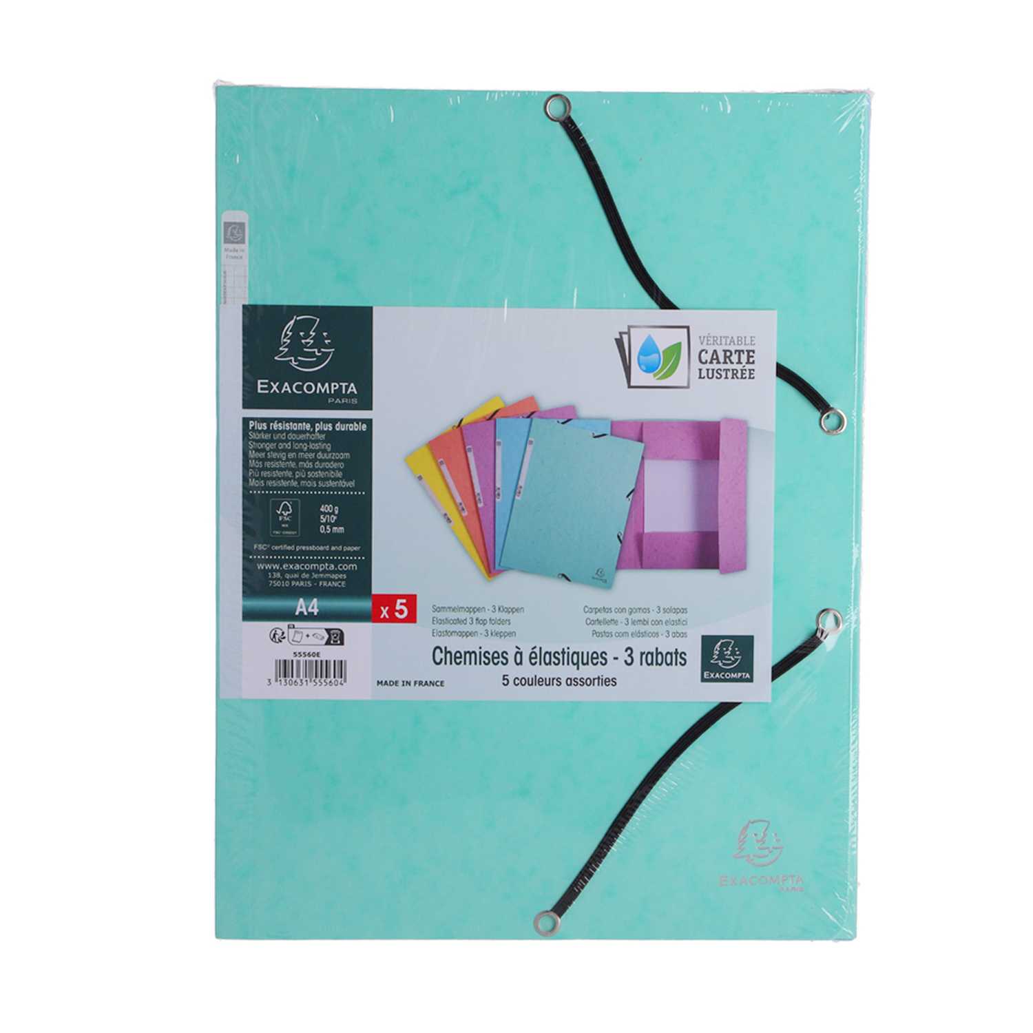 Exacompta Sammelmappe A4 Aquarell mit 3 klappen