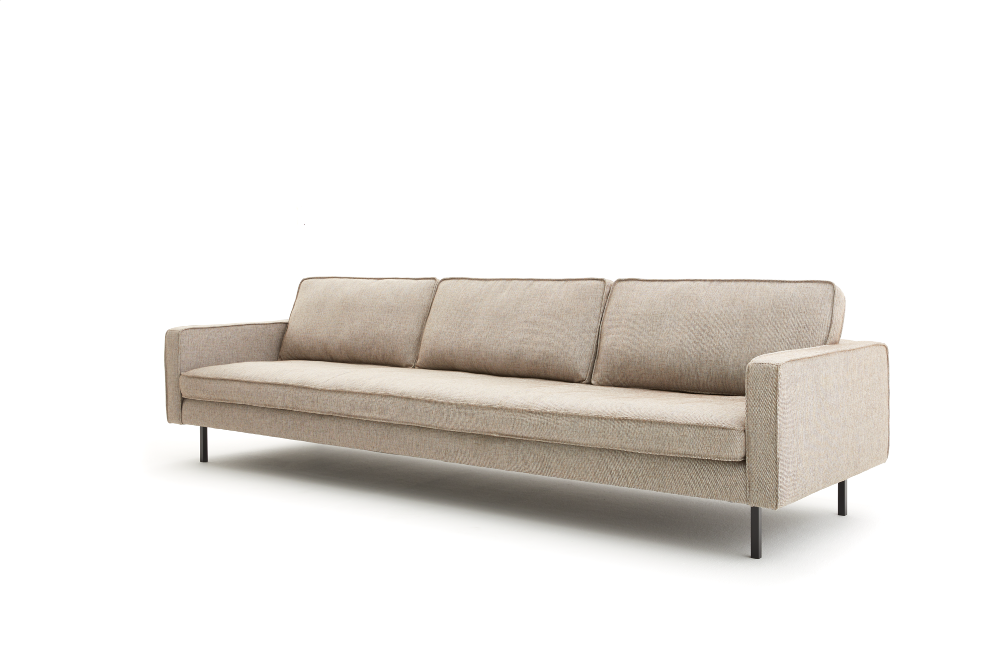 Loods 5 Design 4,5-zitsbank Slimm Stof Outside 4,5 Zits - 290 cm | Solution Lightbrown 115 | Poten: Zwart