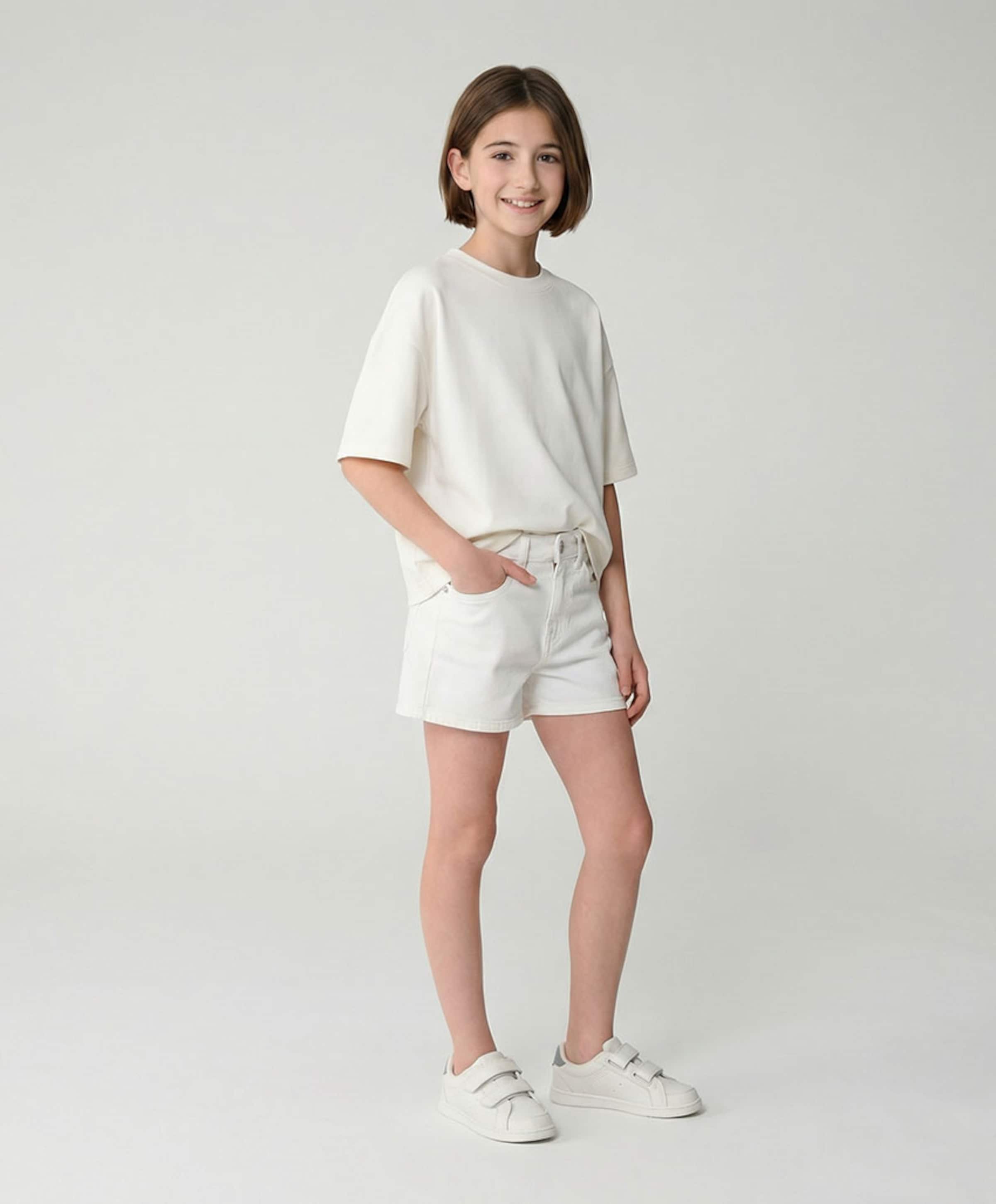 Cars Jeans SARRAH Den.Shorts Stone Us meisjes korte broek wit