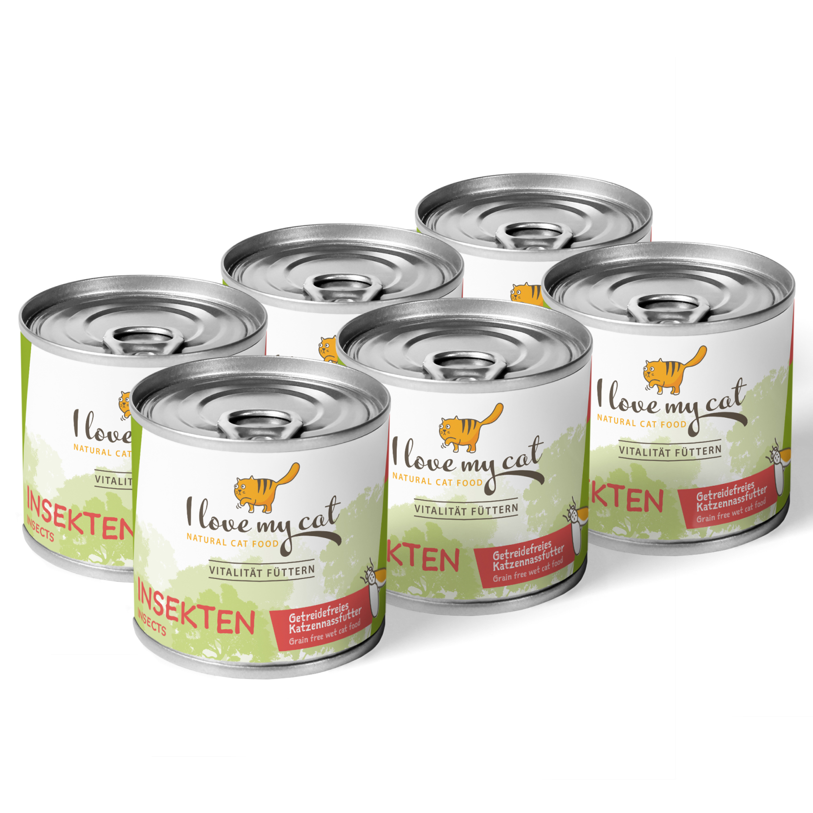 Nourriture humide pour chats avec insectes - 6x200g