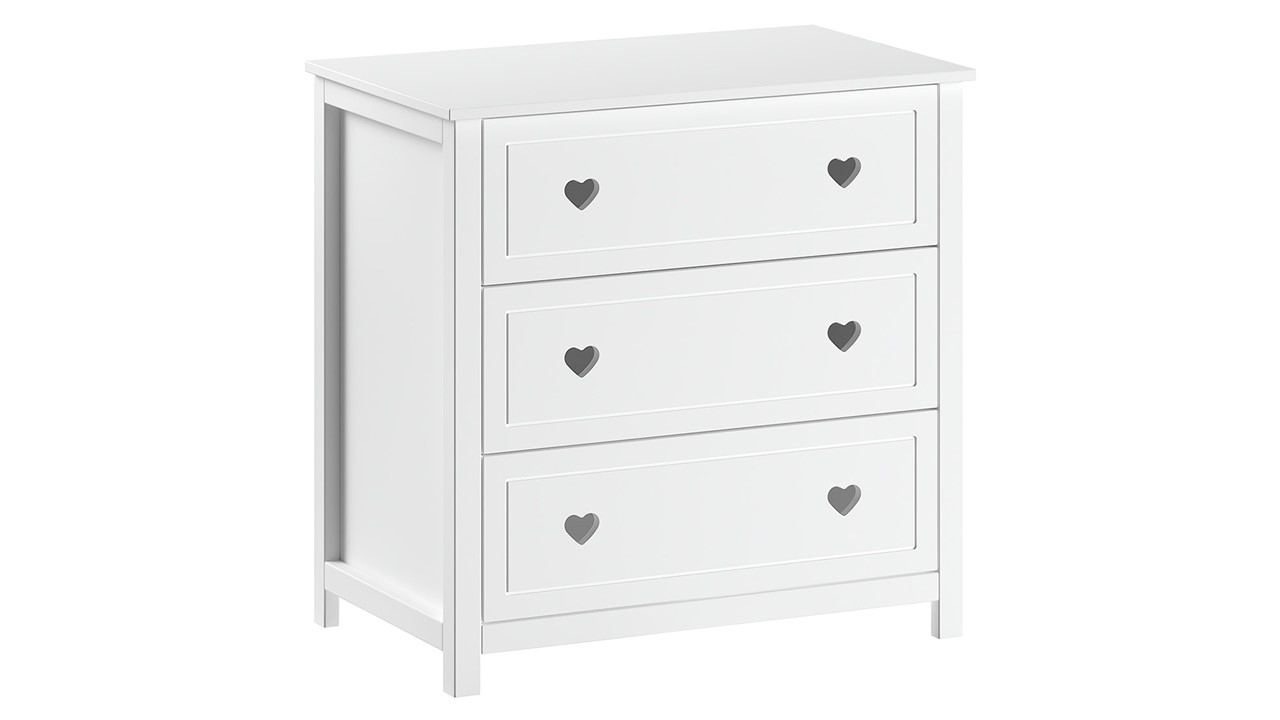 Commode Amori met 3 laden wit