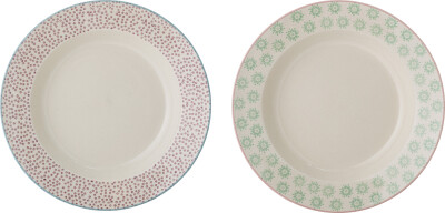 Bloomingville - Patrizia Pastatallerken - Grøn - Stentøj - 2 Stk