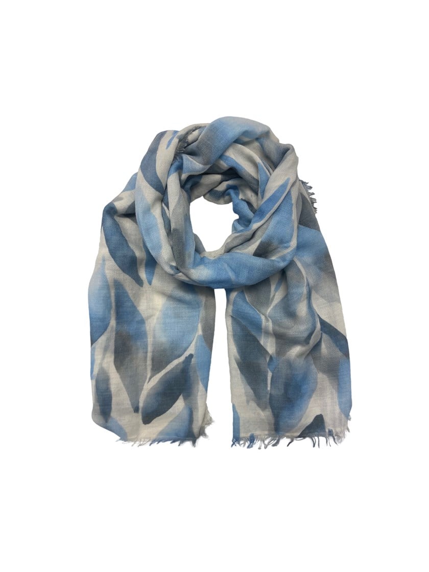 Skjerf med blomster Chambray Blue