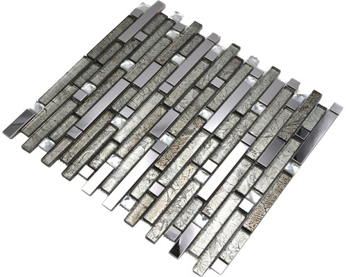 Glasmozaïek met metaal Kristal XCM GV908 29,8x33,8 cm zilver