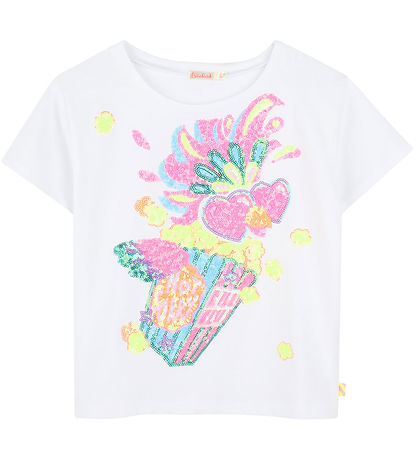 Billieblush T-Shirt - Weiß m. Pailletten