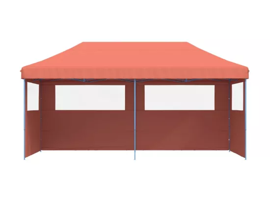 Tente de réception pliable escamotable avec 3 parois latérales