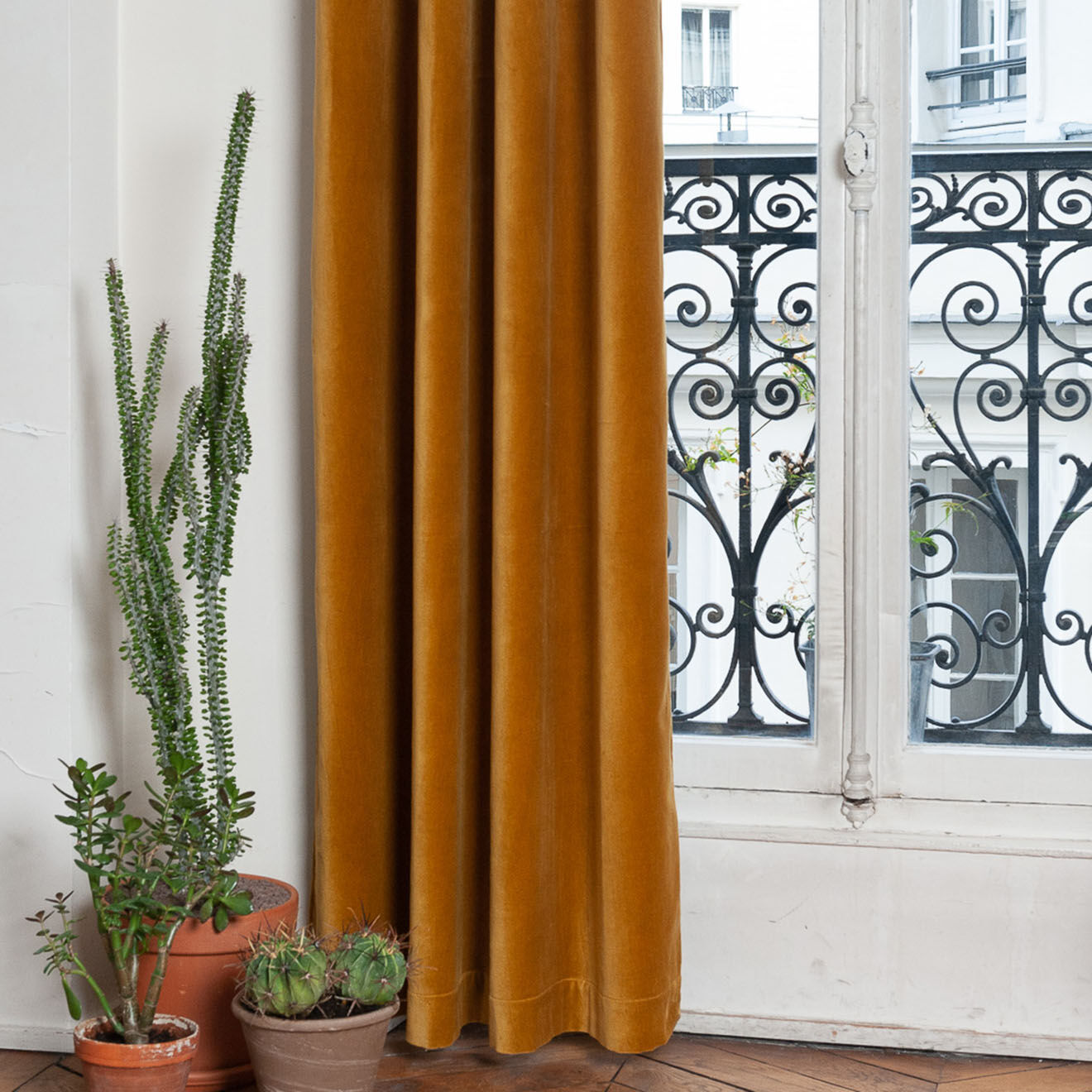 En Fil d'Indienne Rideau Lyric tabac - 135x250 cm