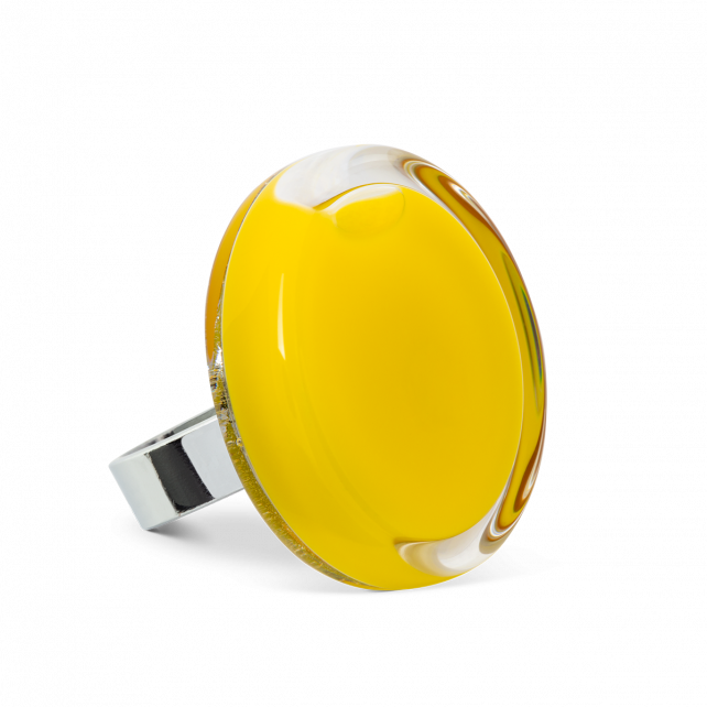 Bague en verre soufflé - Cachou Medium Milk