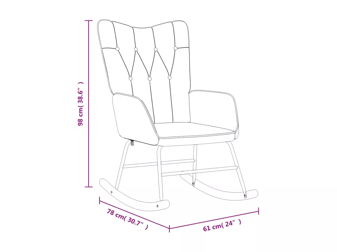 Chaise à bascule Gris foncé Tissu