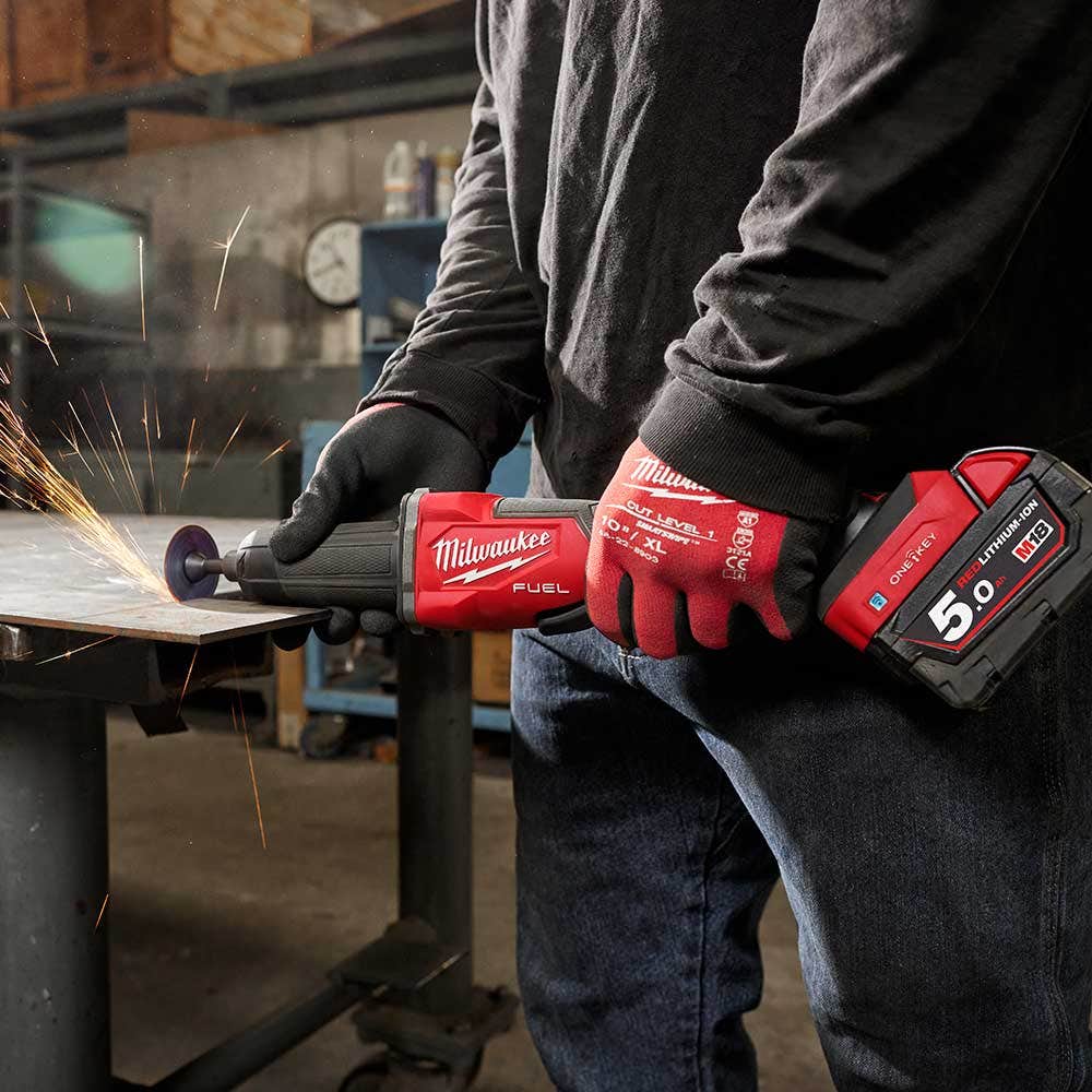 MILWAUKEE 18V FUEL™ 1/4" Braking Die Grinder w/ Deadman Paddle Switch Skin M18FDGROVPDB0