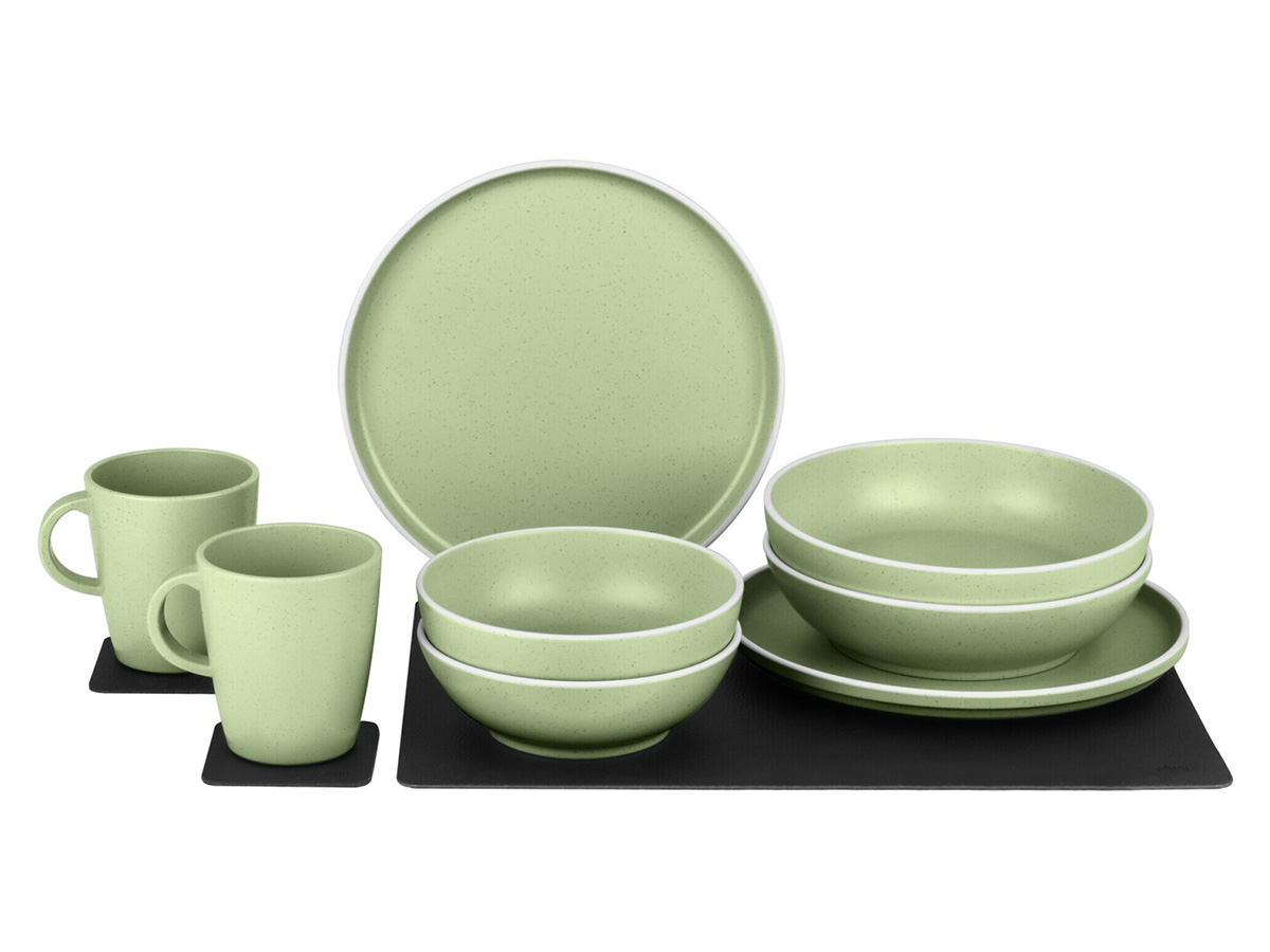 Silwy Dolomit 11-delig magnetisch kunststof serviesset - Green