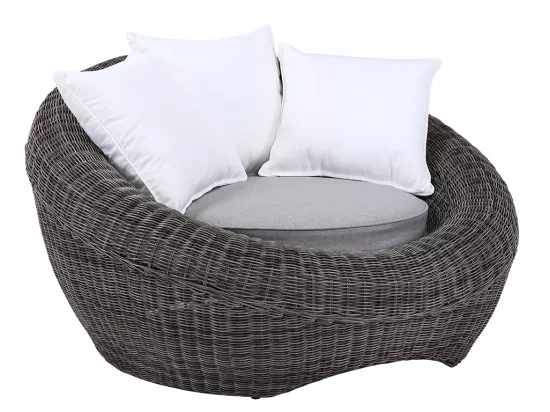 Lot de 2 fauteuils de jardin en résine tressée gris - WHITEHEAVEN de MYLIA