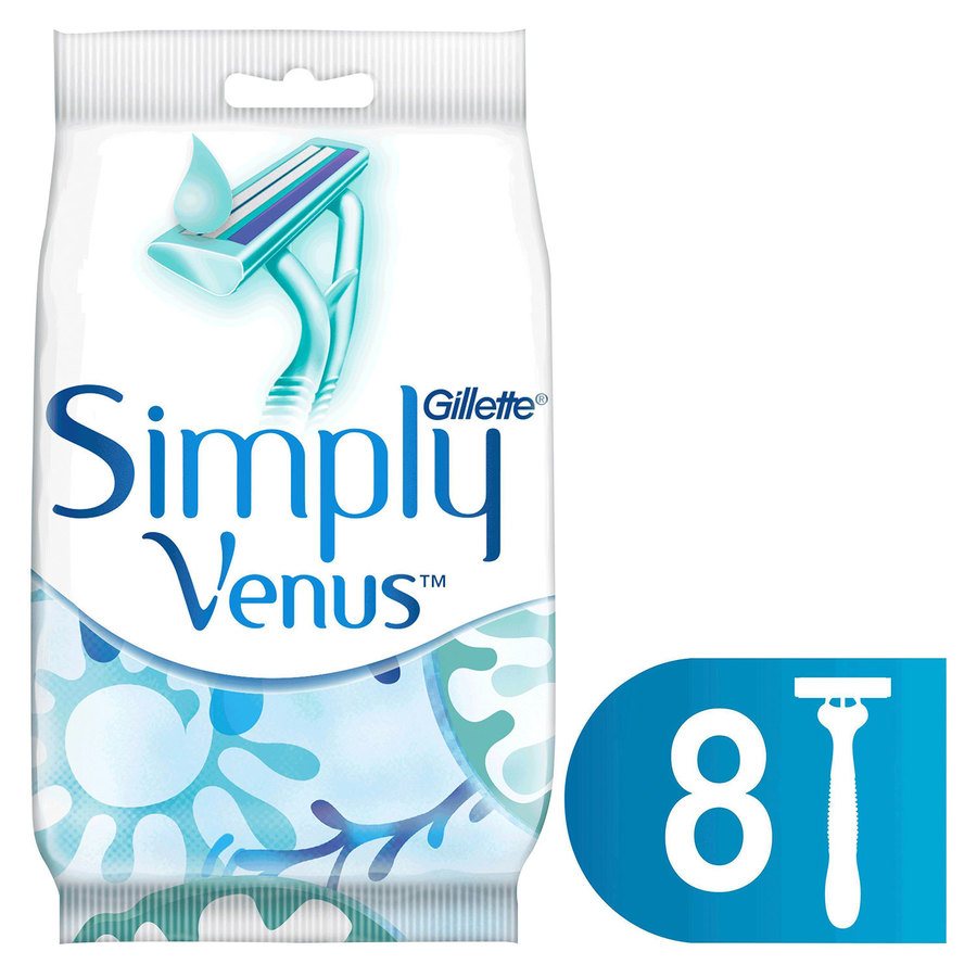 Gillette Simply Venus 2 Disposable Razors For Women 8pcs