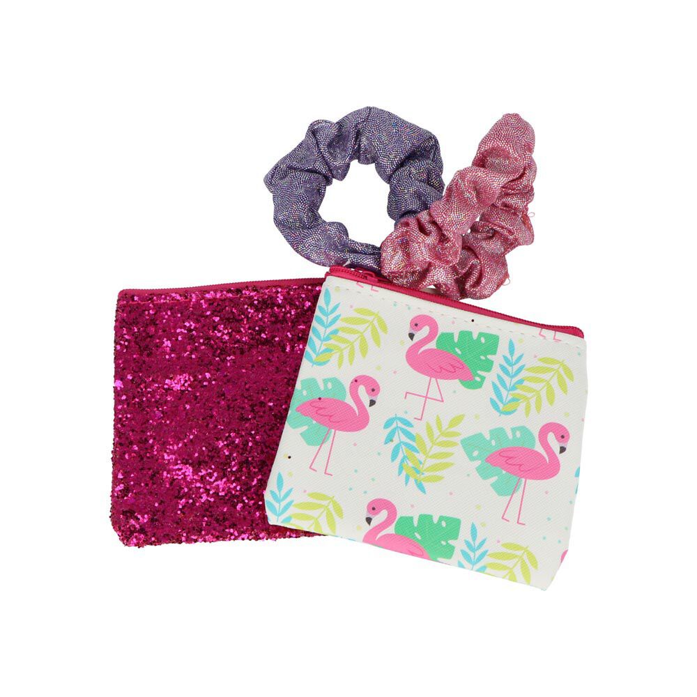 Pochette à cosmétique x2 + Élastique assorti x2