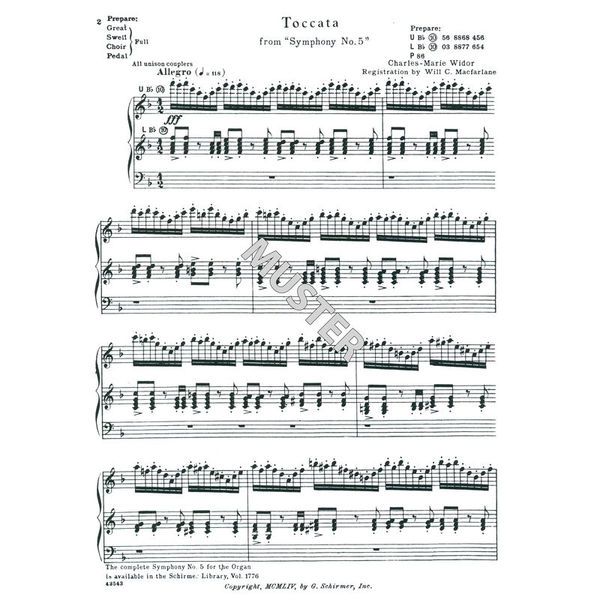 G. Schirmer Widor Toccata Symphony No.5