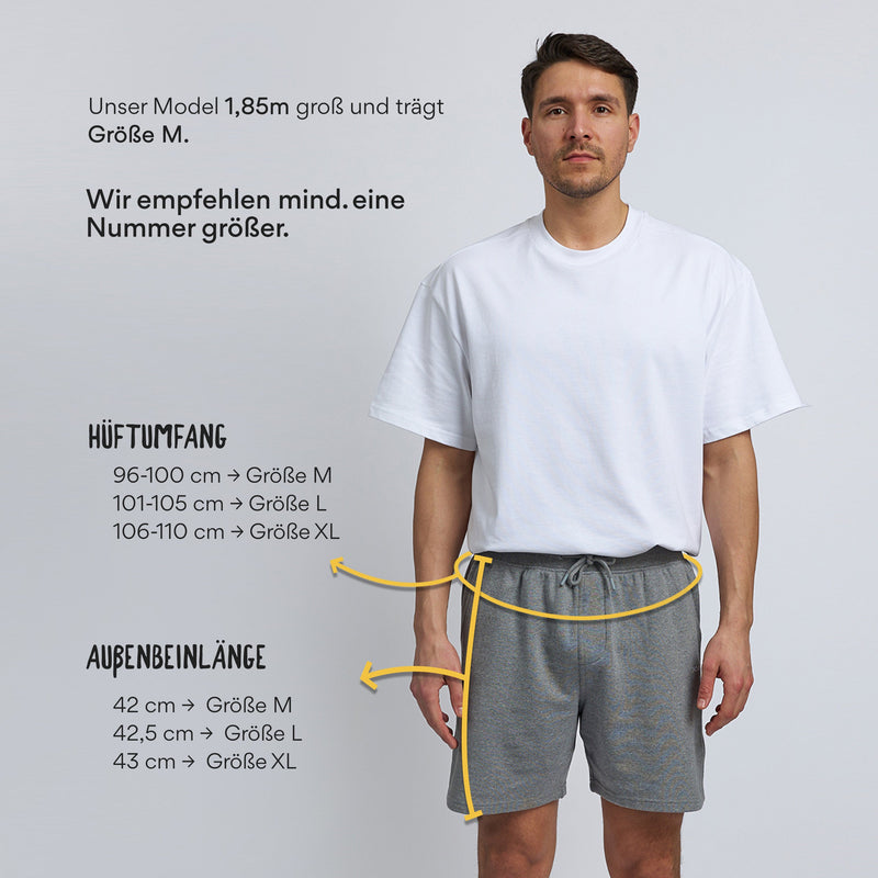 Sweatshorts Herren aus Bio-Baumwolle Hellgrau