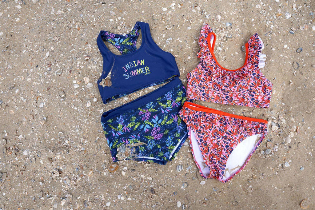 crop bikini donkerblauw