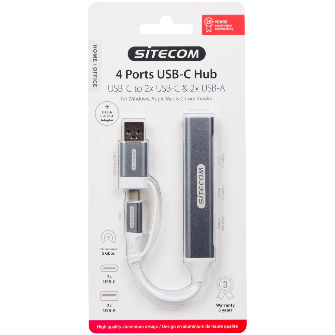 Sitecom USB-C-hub 4-poorts