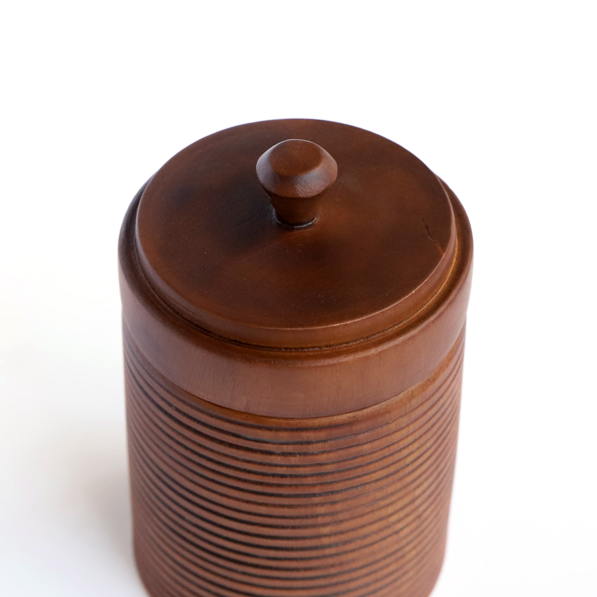Deckelbehälter rund aus 'Mangoholz', S, Ø 10 cm, H 15 cm von fischer's lagerhaus