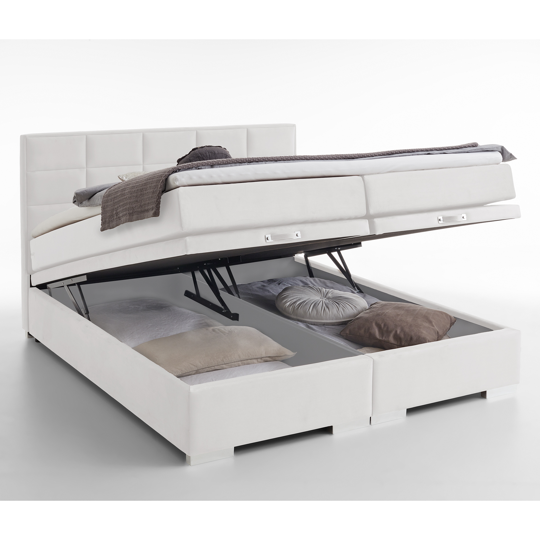 Boxspringbett - silber - H3 - 140x200 cm