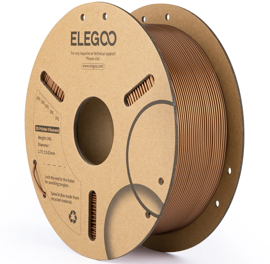 Elegoo  PLA Bronze filled, 1,75 mm / 1000 g    PLA Filament mit Bronzeanteil für edle Metalloptik