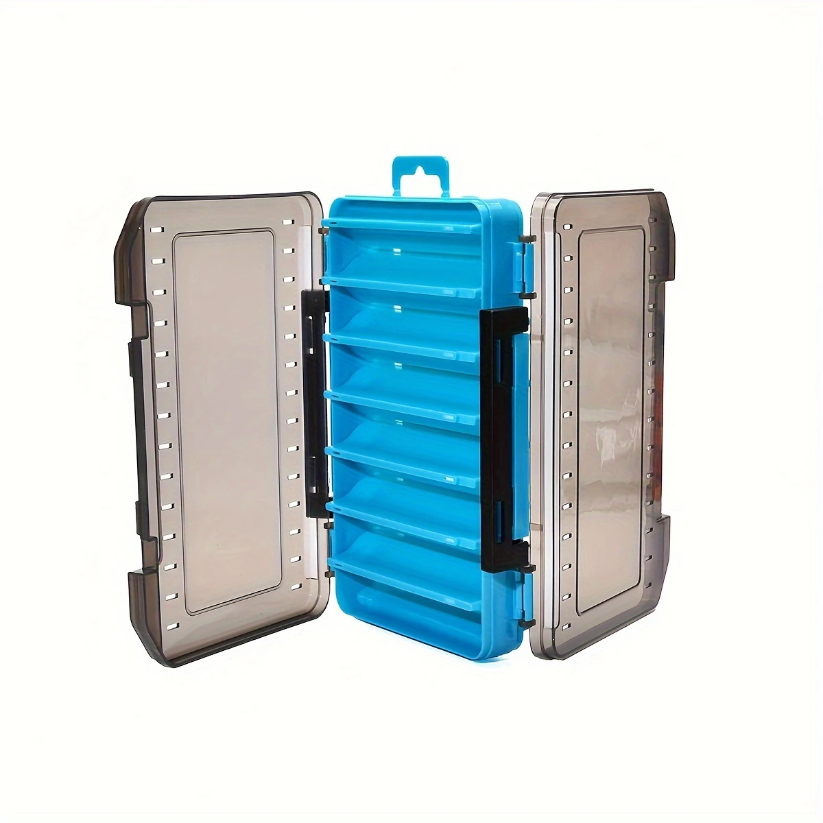 (195x133mm) Angel Köderbox Fischer Zubehör Organizer Lure Box Dose - Grau