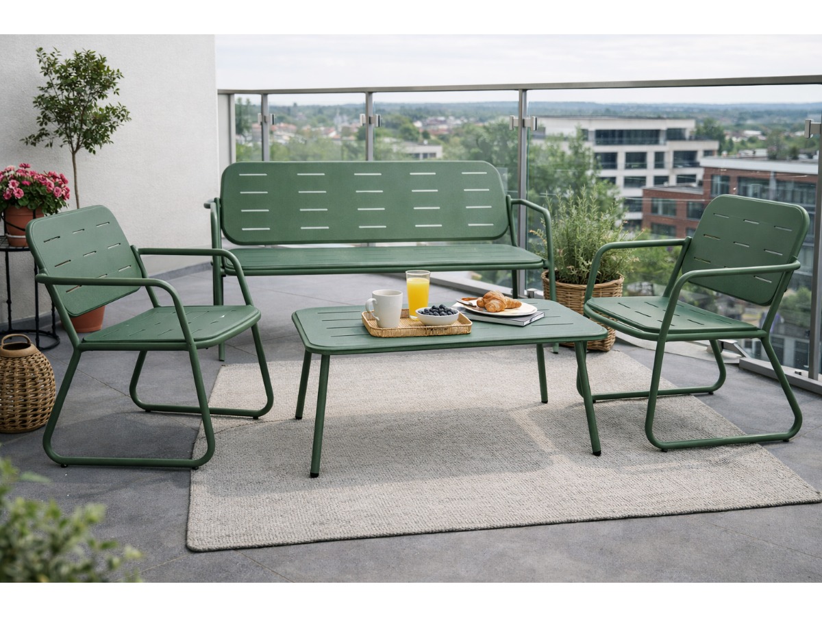HEM 4-persoons stalen loungeset - Green