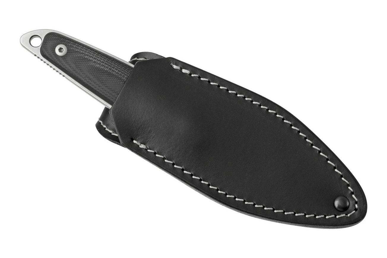MKM Makro 2 Sheepfoot, Stonewashed, Black G10 vaststaand mes, Jesper Voxnaes design