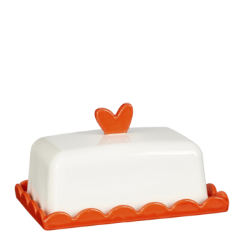 Botervloot hart rood - l15,5xb10,5xh9cm