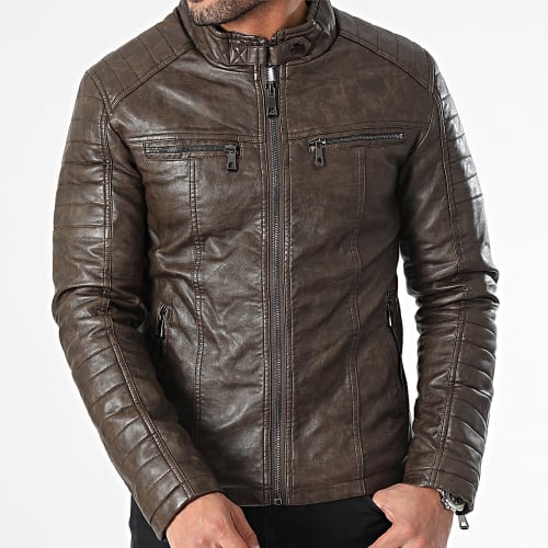 Veste Biker Marron