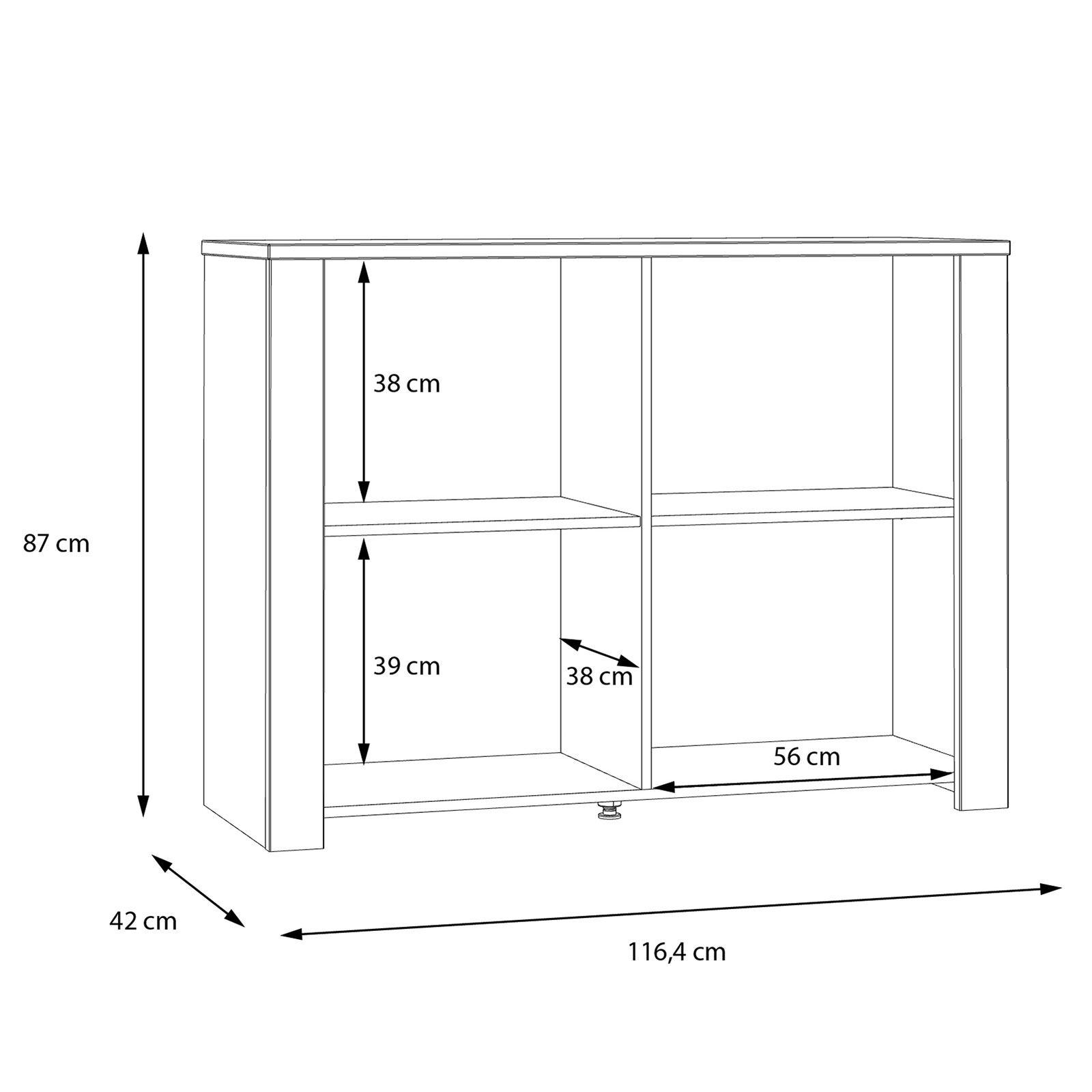 Kommode - Eiche grau - Riviera Eiche - 116 cm breit