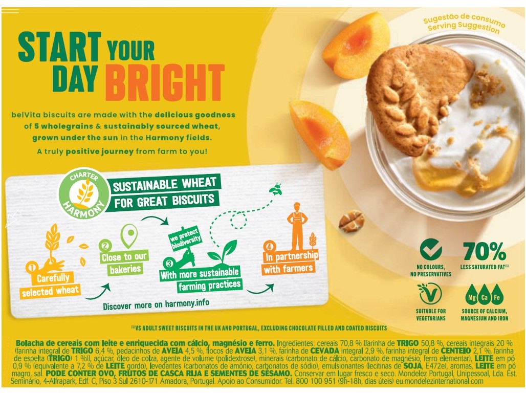BOLACHA BELVITA LEITE E CEREAIS 225G